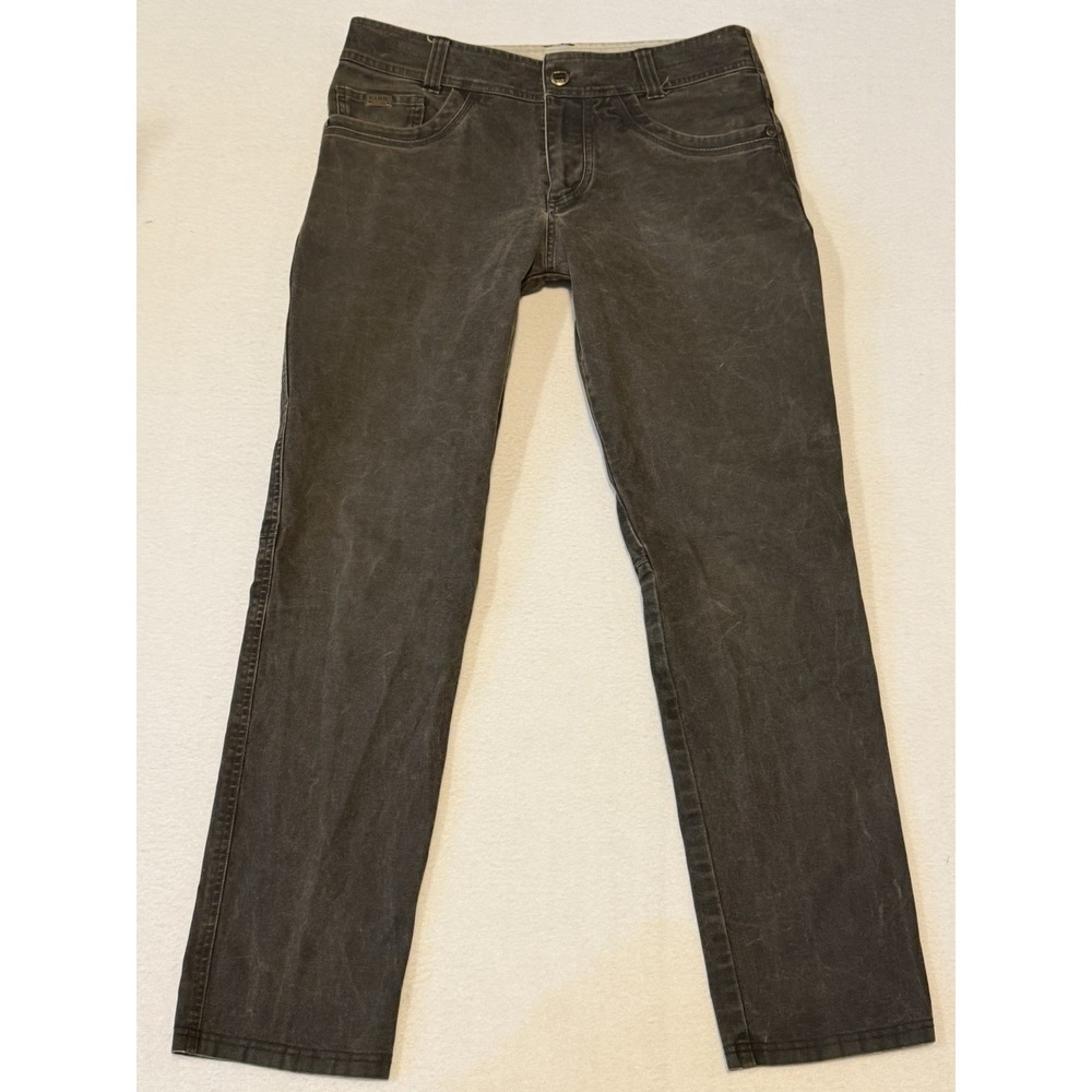 KUHL The Law Jean Men's 33x32 Brown Canvas Cargo Work Pants Vintage Patina Dye